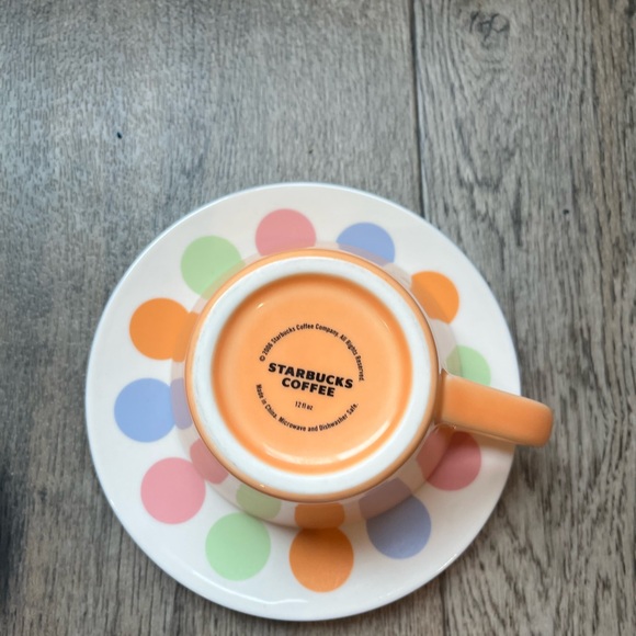 Starbucks Multicolor Polka Dot Mugs Set With Saucers - Picture 6 of 7